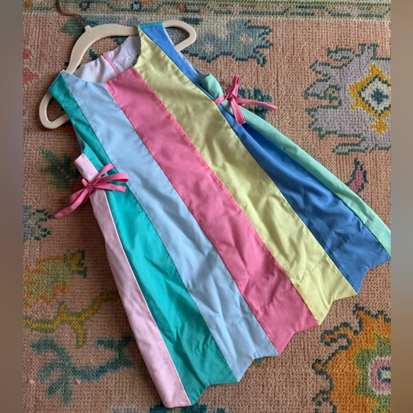 GIRLS FLORENCE EISEMAN POPLIN MULTI COLOR DRESS SIZE 4t